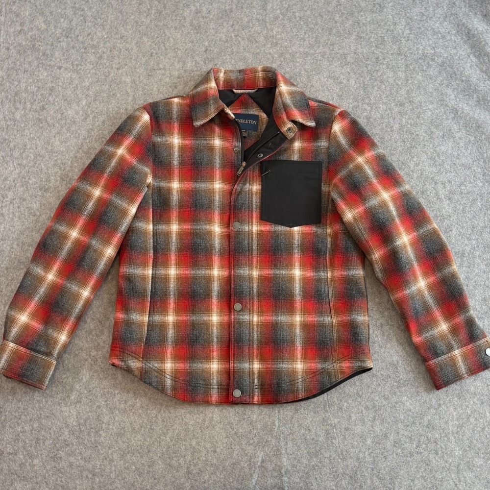 Pendleton Plaid Polyfill Insulation Wool Blend Shirt Jacket Men's Size Medium